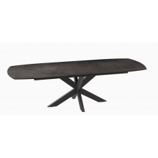 Phoenix Extending Dining Table 200/260 x 100 x 76 cm - Steel - Black lacquered steel legs