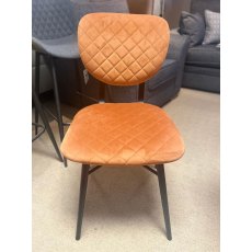 Pair of Stitch Dining Chairs Copper Velvet