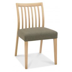 Revox Oak Low Slat Back Dining Chair - Black Gold Fabric (Pair)