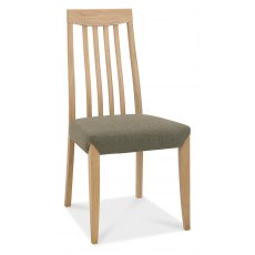 Revox Oak Slat Back Dining Chair - Black Gold Fabric (Pair)