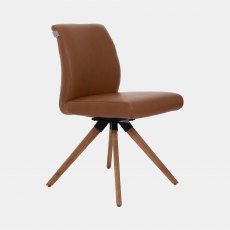 Diaz Swivel Dining Chair Without Arm & Recling Chair Back- Soleda Leather All Over C Leg