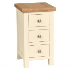 Thetford Compact 3 Drawer Bedside / Ivory