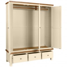 Thetford Triple Robe With 3 Drawers / Ivory