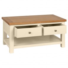 Thetford Dining Collection Coffee Table With 2 Drawers IVORY