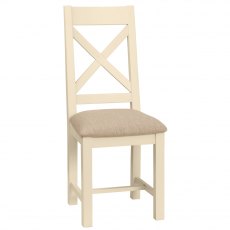 Thetford Dining Collection Cross Back Chair With Fabric Seat IVORY