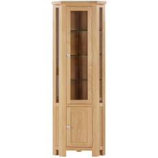 Thetford Dining Collection Glazed Corner Display Cabinet With Lights OAK
