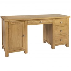 Thetford Dining Collection Double Pedestal Desk OAK