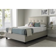 Corsa 135cm Ottoman Storage Bed Pendal Oatmeal Fabric