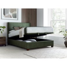 Corsa 135cm Ottoman Storage Bed Winter Moss Green Vogue Fabric