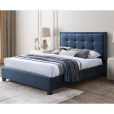 Deco Small Double Bedstead Bolero Blue Steel Fabric