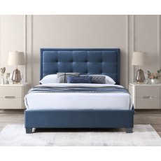 Deco Small Double Bedstead Bolero Blue Steel Fabric