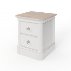 Kentwell Oak Top Narrow 2 Drawer Bedside - Soft Close Drawers