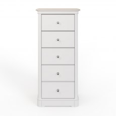 Kentwell Oak Top 5 Drawer Wellington Chest - Soft Close Drawers