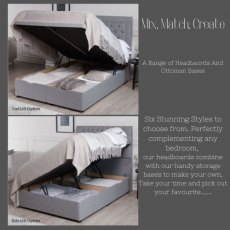 New York 135cm Ottoman Deal - Deep Padded Headboard and End Lift Ottoman / Elegance Fabric