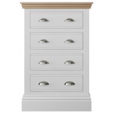 Burford Oak Top 4 Drawer Narrow Chest