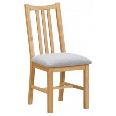 Littleworth Collection Dining Chair with Upholstered Grey Seat Pad