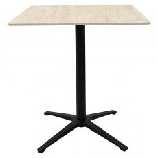 Carmen Beige Sintered Stone Square Bistro Table - BLACK BASE