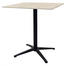 Carmen Beige Sintered Stone Square Bistro Table - BLACK BASE