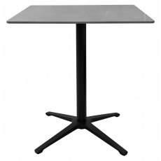 Carmen Grey Sintered Stone Square Bistro Table - BLACK BASE