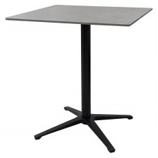 Carmen Grey Sintered Stone Square Bistro Table - BLACK BASE