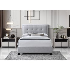 Deco Double Static Bedstead Mambo Stone Fabric Deco Double Static Bedstead Mambo Stone Fabric