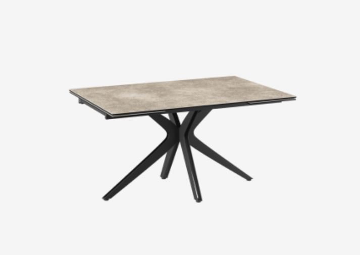 Influence Extending Dining Table 150/230 x 100 x 76 cm -Argile -Black lacquered steel legs