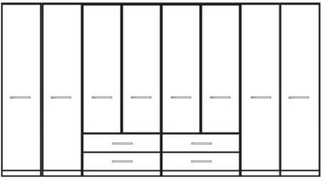 Zambia Collection Functional units with passepartout frame/ 8 Door 4 Drawer / Handles in silver