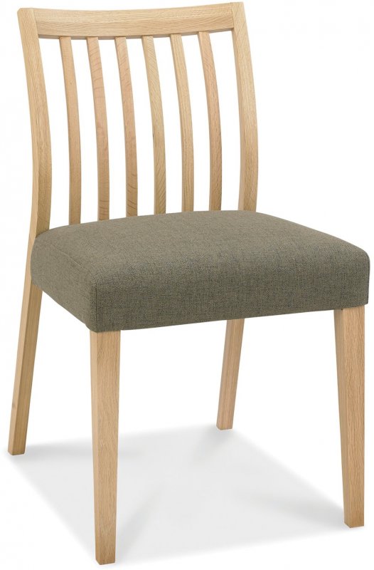 Low Slat Back Dining Chair - Black Gold Fabric (Pair) Oak