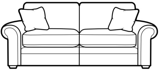 2 Seater -Formal Back Fabric A includes 2 standard scatter cushions