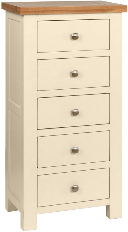 Thetford 5 Drawer Tall Chest / Ivory