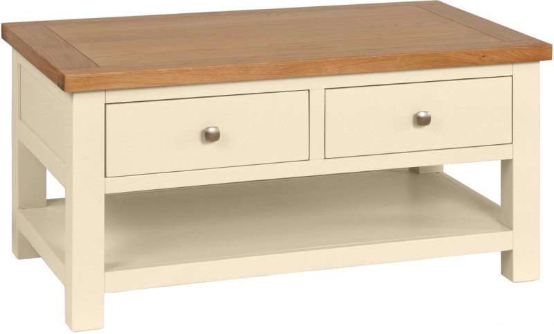 Thetford Dining Collection Coffee Table With 2 Drawers IVORY