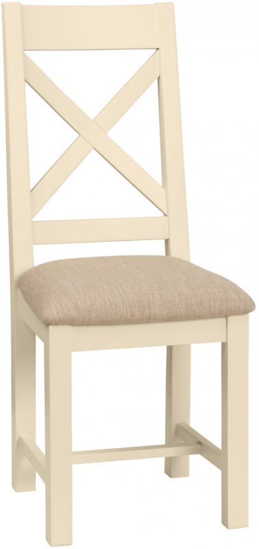 Thetford Dining Collection Cross Back Chair With Fabric Seat IVORY