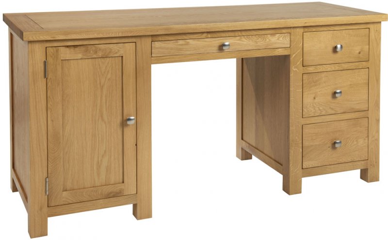 Thetford Dining Collection Double Pedestal Desk OAK