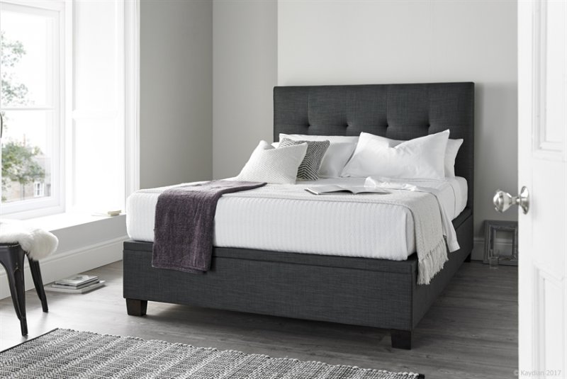 Corsa 135cm Ottoman Storage Bed Pendle Slate Fabric