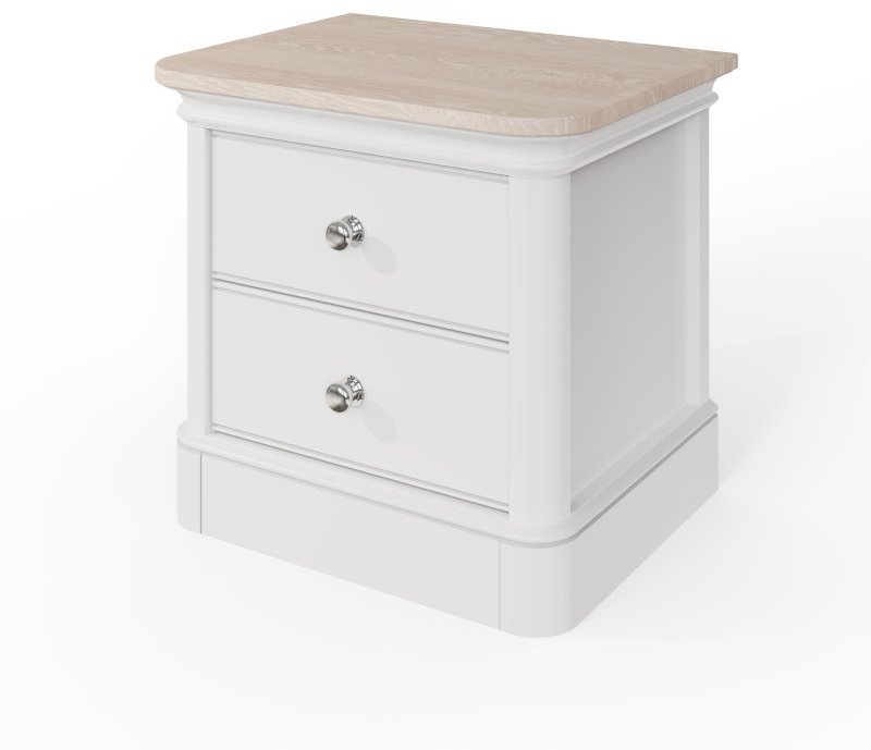 Kentwell Oak Top Large 2 Drawer Bedside - Soft Close Drawers