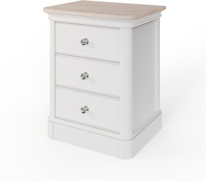 Kentwell Oak Top Large 3 Drawer Bedside - Soft Close Drawers