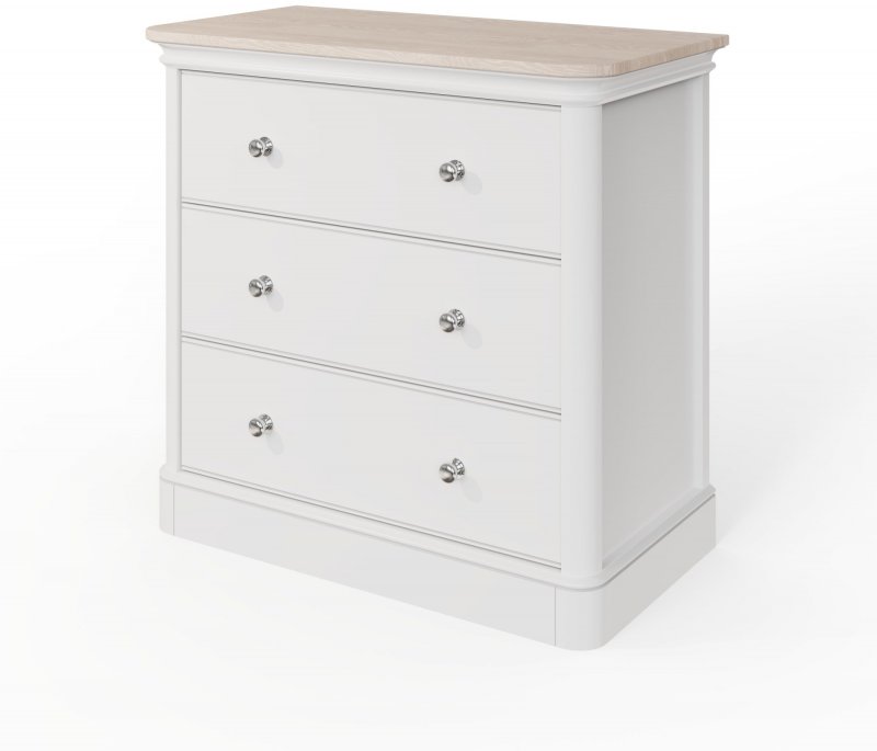 Kentwell Oak Top Wide 3 Drawer Chest - Soft Close Drawers