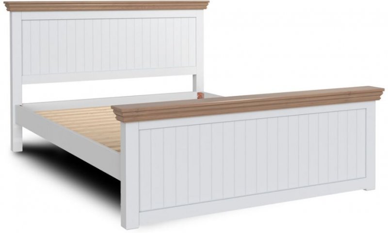 Burford Oak Top Bedroom Collection 4ft Panel Bed - High Foot End