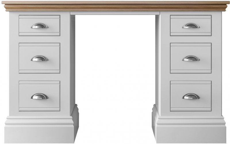 Burford Oak Top Double Pedestal Dressing Table