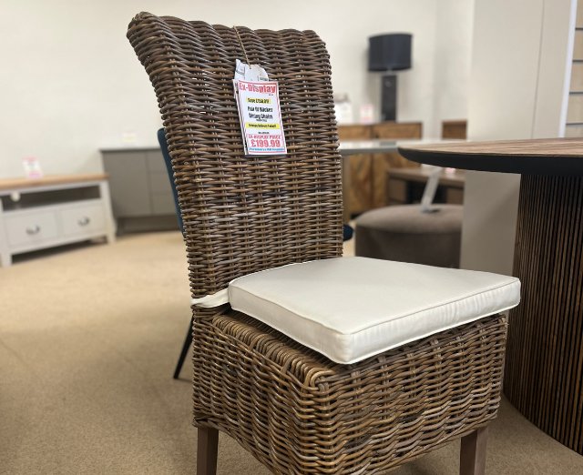 Pair of Wicker Dining Chairs