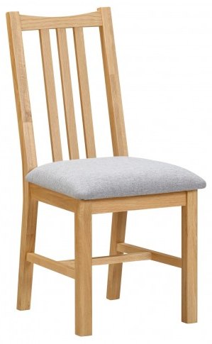 Littleworth Collection Dining Chair with Upholstered Grey Seat Pad