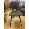 Pair of Stitch Dining Chairs Slate Velvet