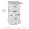 3 Drawer Compact Bedside / GREY MIST