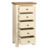 Thetford 5 Drawer Tall Chest / Ivory