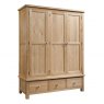 Thetford Triple Wardrobe With 3 Drawers / Oak