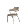 Dining Chair - Brushed stainless steel frame in taupe PU