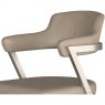 Dining Chair - Brushed stainless steel frame in taupe PU