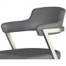 Dining Chair - Brushed stainless steel frame in grey PU