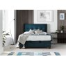 Corsa 150cm Ottoman Storage Bed Deep Ocean Blue Vogue Fabric