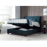 Corsa 150cm Ottoman Storage Bed Deep Ocean Blue Vogue Fabric